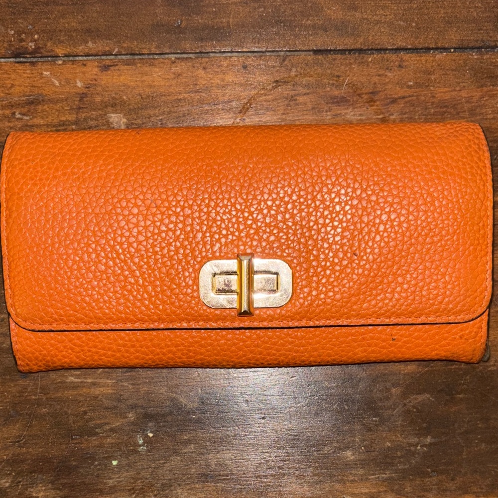 Michael Kors Orange Leather Clutch